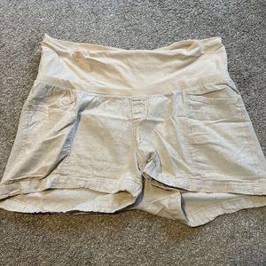 Maternity linen shorts with belly band - size xl